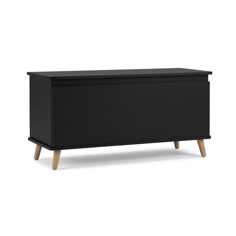 VDD - Coffre de rangement - Coffre à couvertures - Coffre à jouets - 100 x 40 x 48,5 - Noir