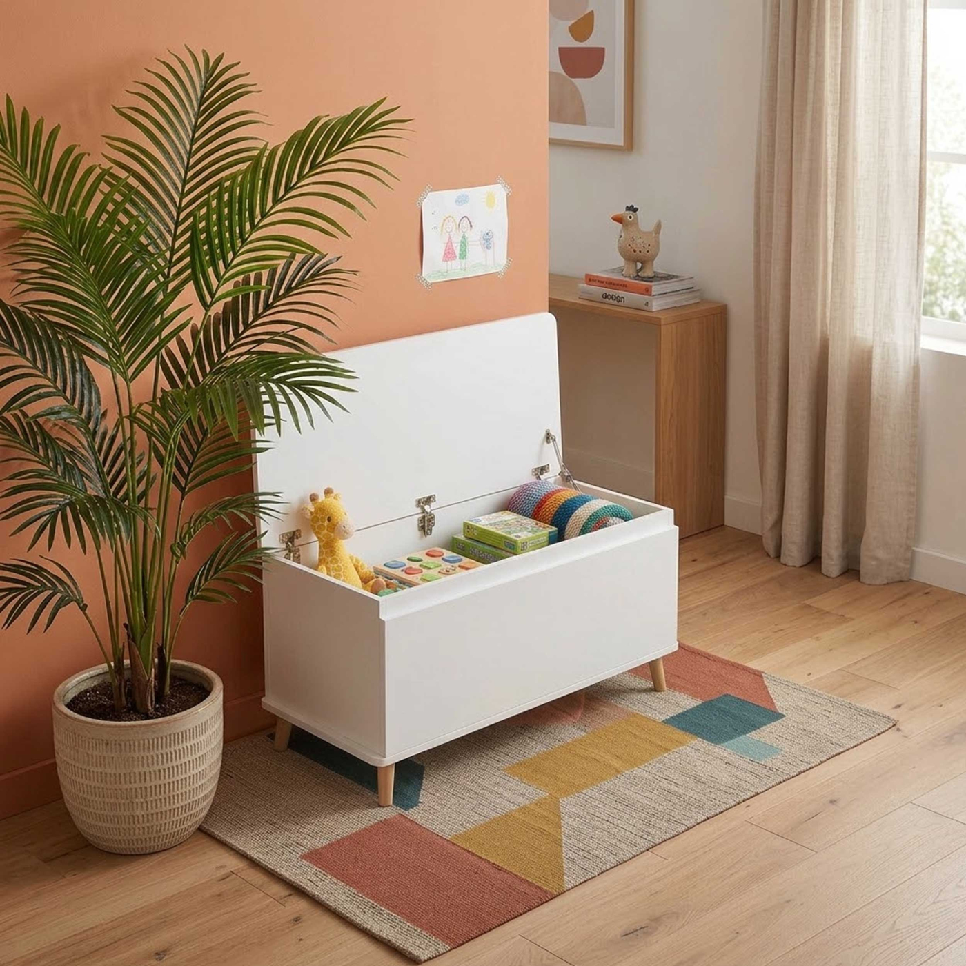 VDD - Coffre de rangement - Coffre à couvertures - Coffre à jouets - 100 x 40 x 48,5 - Blanc - VDD World FR VDD - Coffre de rangement - Coffre à couvertures - Coffre à jouets - 100 x 40 x 48,5 - Blanc - VDD World FR