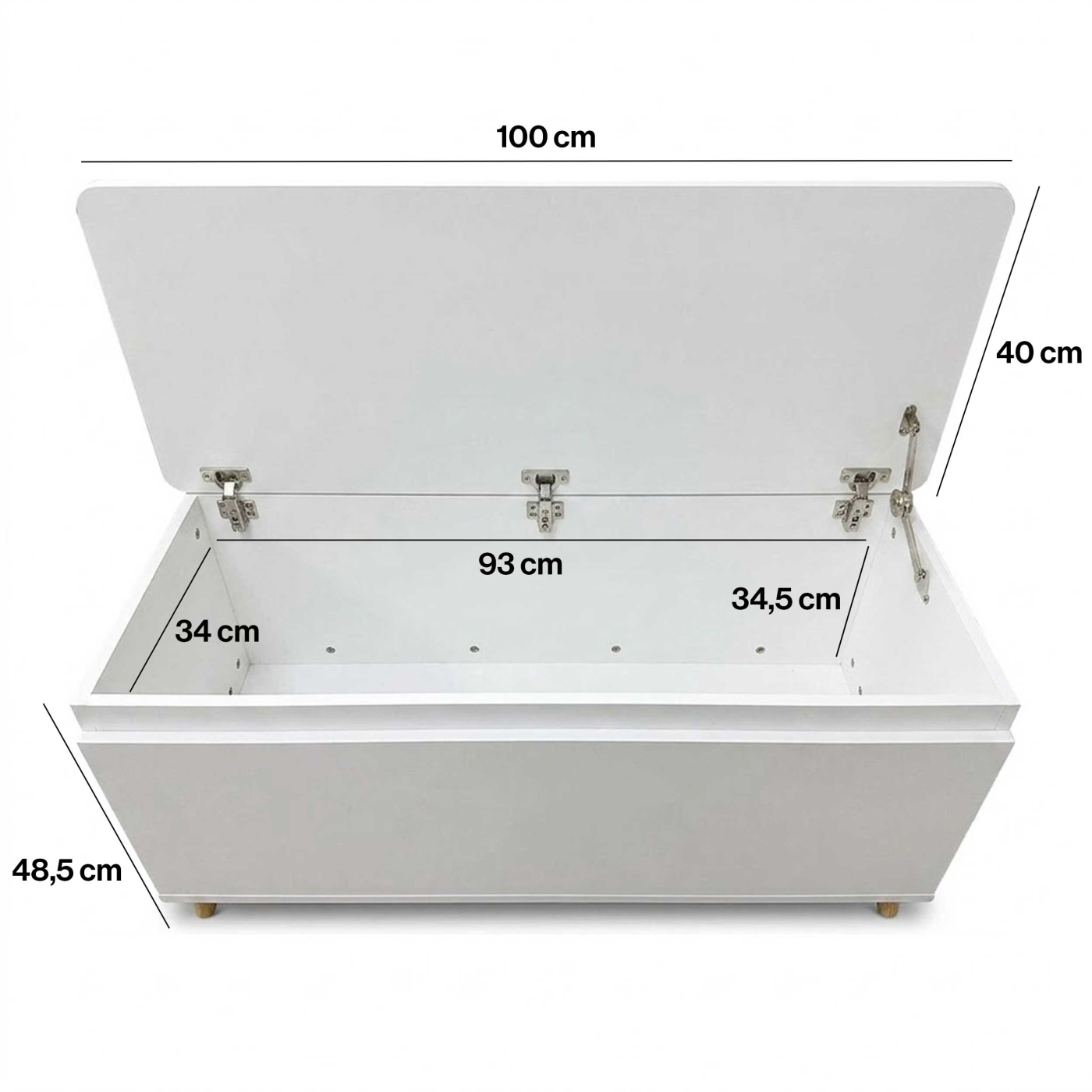 VDD - Coffre de rangement - Coffre à couvertures - Coffre à jouets - 100 x 40 x 48,5 - Blanc - VDD World FR VDD - Coffre de rangement - Coffre à couvertures - Coffre à jouets - 100 x 40 x 48,5 - Blanc - VDD World FR