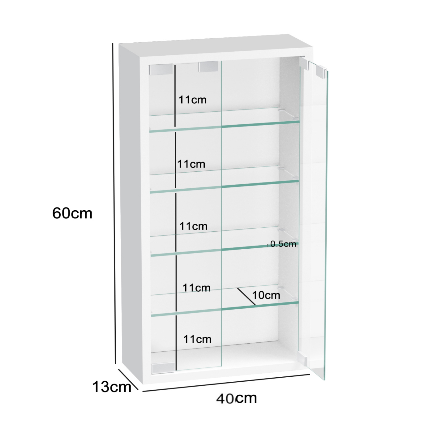 VDD – Vitrine avec verre – Vitrine avec éclairage LED – Petite vitrine – 40 x 12 x 60 cm – Blanc - VDD World FR VDD – Vitrine avec verre – Vitrine avec éclairage LED – Petite vitrine – 40 x 12 x 60 cm – Blanc - VDD World FR