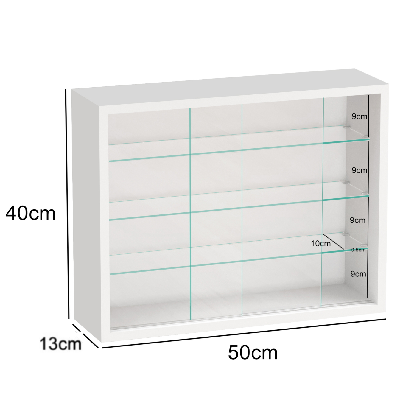 VDD – Vitrine avec verre – Vitrine avec éclairage LED – Petite vitrine – 50 x 12 x 40 cm – Blanc - VDD World FR VDD – Vitrine avec verre – Vitrine avec éclairage LED – Petite vitrine – 50 x 12 x 40 cm – Blanc - VDD World FR
