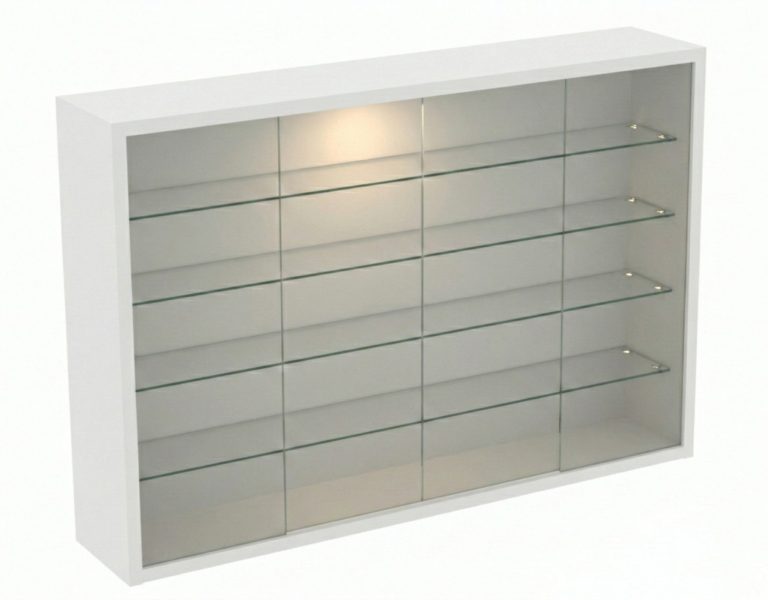 VDD – Vitrine avec verre – Vitrine avec éclairage LED – Petite vitrine – 50 x 7 x 40 cm – Blanc
