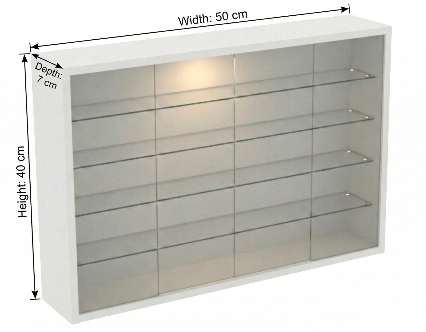 VDD – Vitrine avec verre – Vitrine avec éclairage LED – Petite vitrine – 50 x 7 x 40 cm – Blanc - VDD World FR VDD – Vitrine avec verre – Vitrine avec éclairage LED – Petite vitrine – 50 x 7 x 40 cm – Blanc - VDD World FR