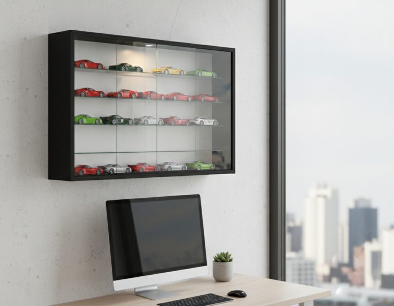 VDD – Vitrine avec verre – Vitrine avec éclairage LED – Petite vitrine – 75 x 14 x 55 cm – Noir - image alternative