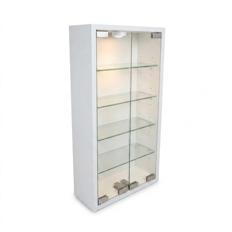 VDD - Vitrine - Meuble de présentation - Vitrine de collection à LED - Blanc