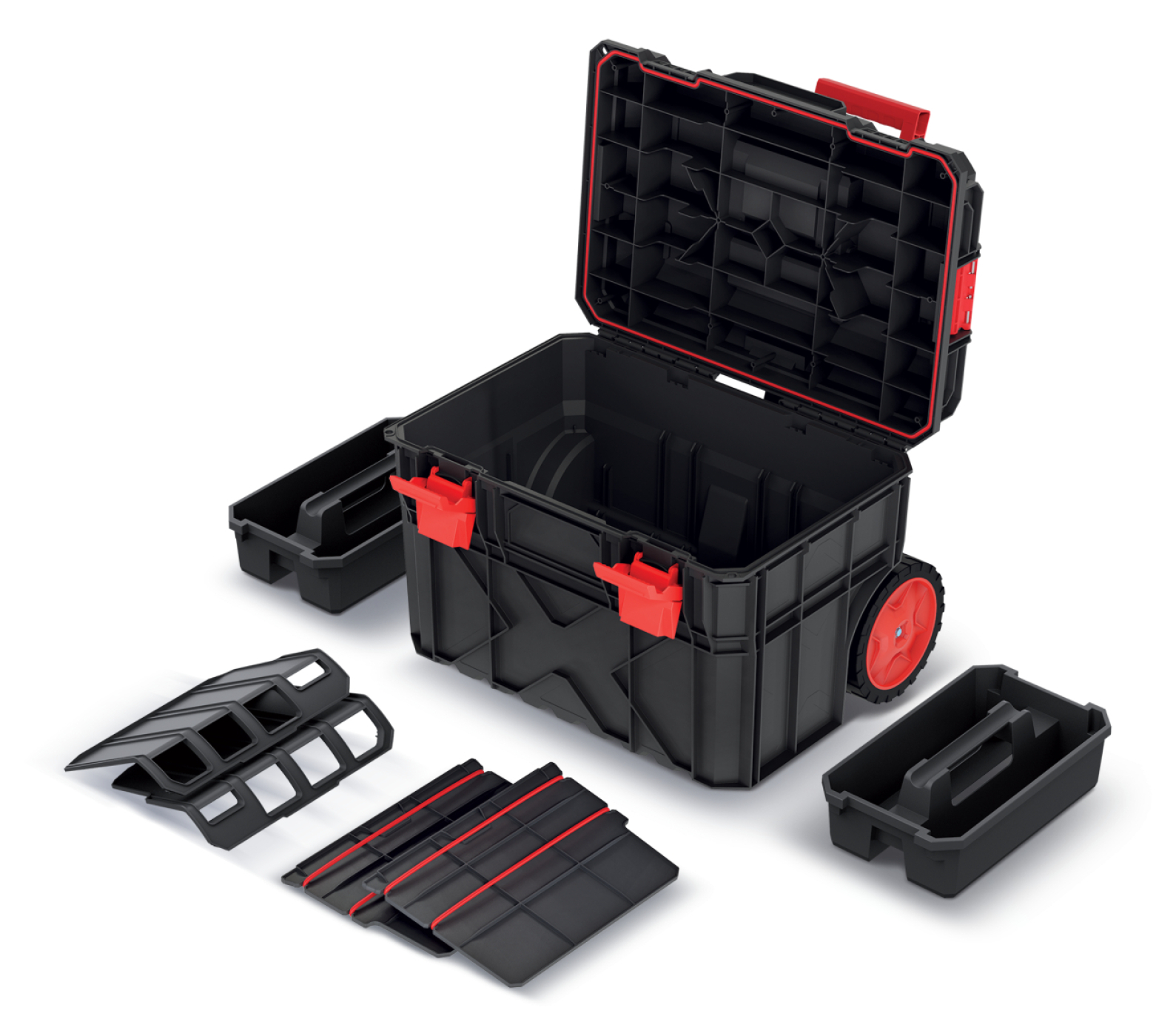 Boîte à outils X-box - boîte sur roues - poignée - limite de 50 kg - VDD World FR Boîte à outils X-box - boîte sur roues - poignée - limite de 50 kg - VDD World FR