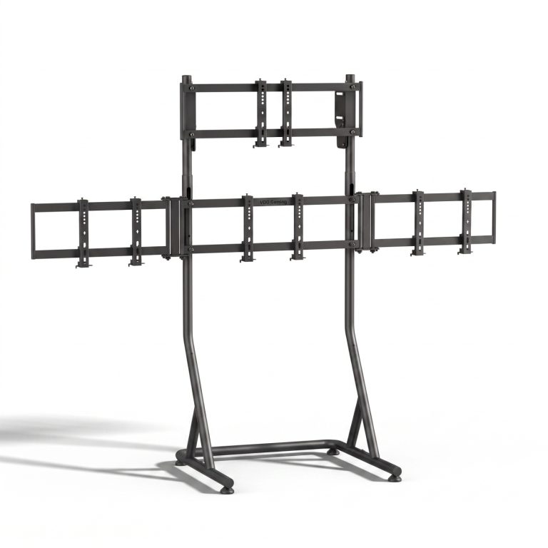 Support pour quatre écrans VDD Gaming pour simulateur de course - Noir