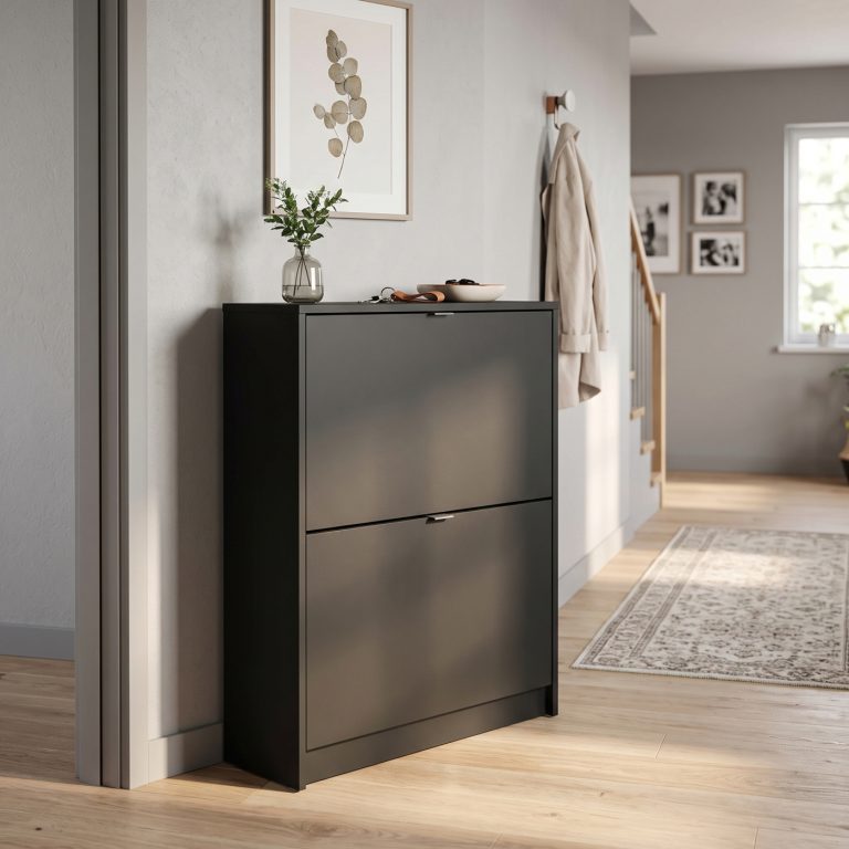 VDD - Armoire à chaussures - Rangement à chaussures - Meuble de rangement - Noir - image alternative