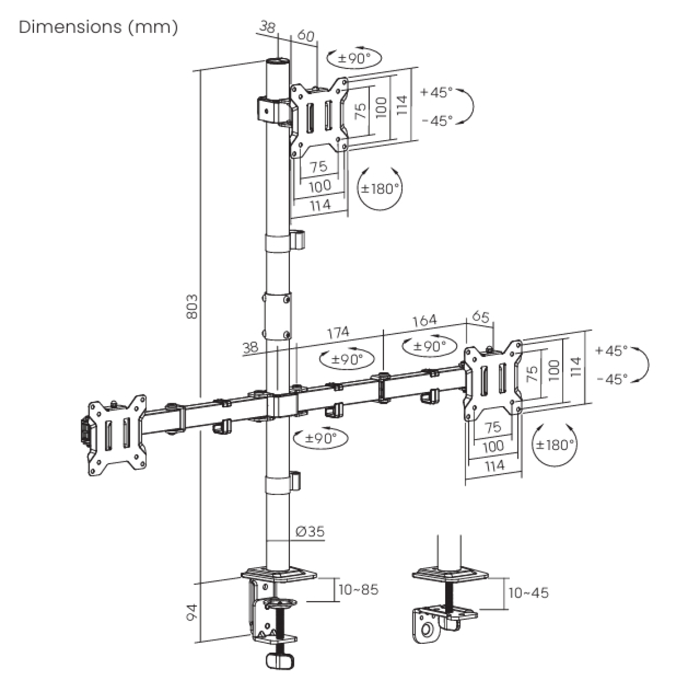 VDD Gaming - Support pour écrans - Compatible avec 3 écrans - Support pour écrans - noir - VDD World FR VDD Gaming - Support pour écrans - Compatible avec 3 écrans - Support pour écrans - noir - VDD World FR