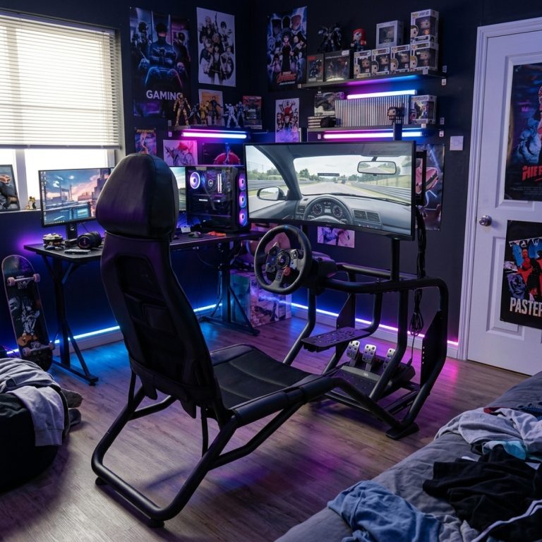 VDD Gaming - Cockpit de simulation de course - Simulateur de course avec écran - Noir - image alternative