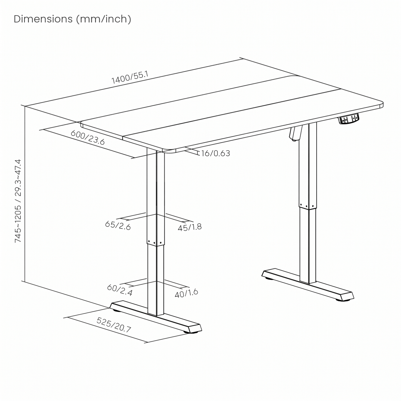 VDD - Bureau - Poste de travail assis-debout - Réglable électriquement - 140 x 60 x 74 - VDD World FR VDD - Bureau - Poste de travail assis-debout - Réglable électriquement - 140 x 60 x 74 - VDD World FR